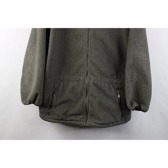 Vtg 90s Eddie Bauer Mens 2XL XXL Faded Fleece Full Zip Jacket Green Polyester - Picture 3 of 14